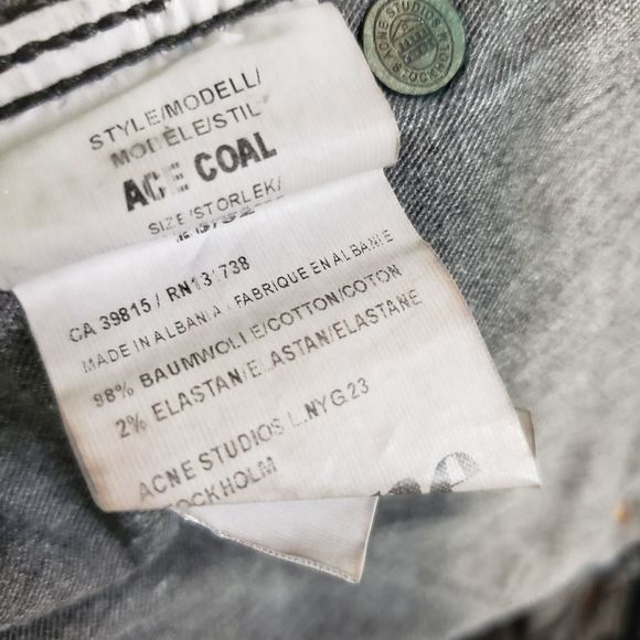 Acne Studios ACE in Coal Skinny/Slim Jeans Size 28/32 - Picture 6 of 6